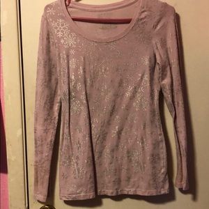 Pink snowflake shirt